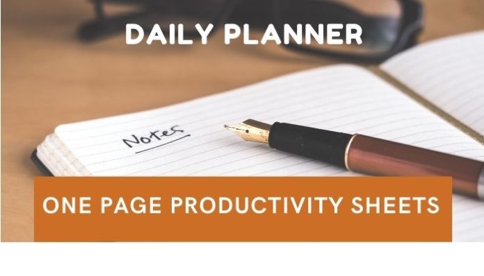 Daily Planner with Important Activities for the day